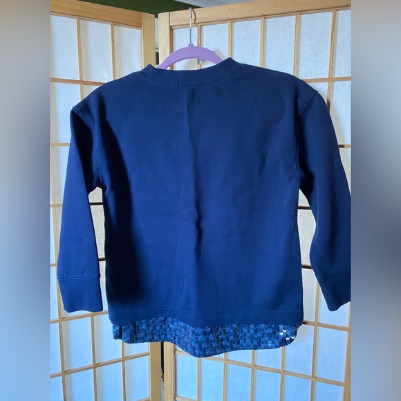 J. Crew Layered look Sweater Sequin Trim Navy Blue - Picture 2 of 5